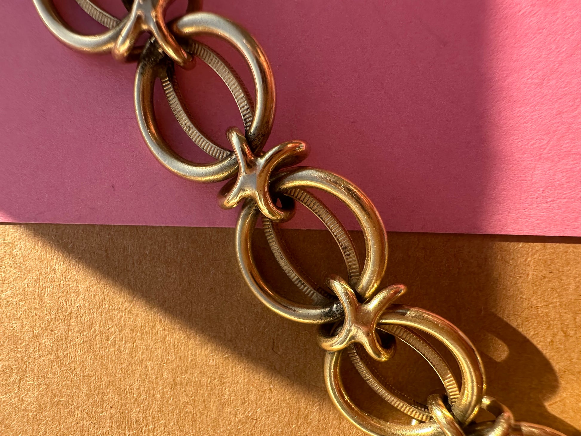 vintage circle and X bracelet