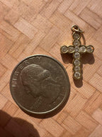 bezel set diamond cross