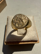 14k gold signet engraved LSA