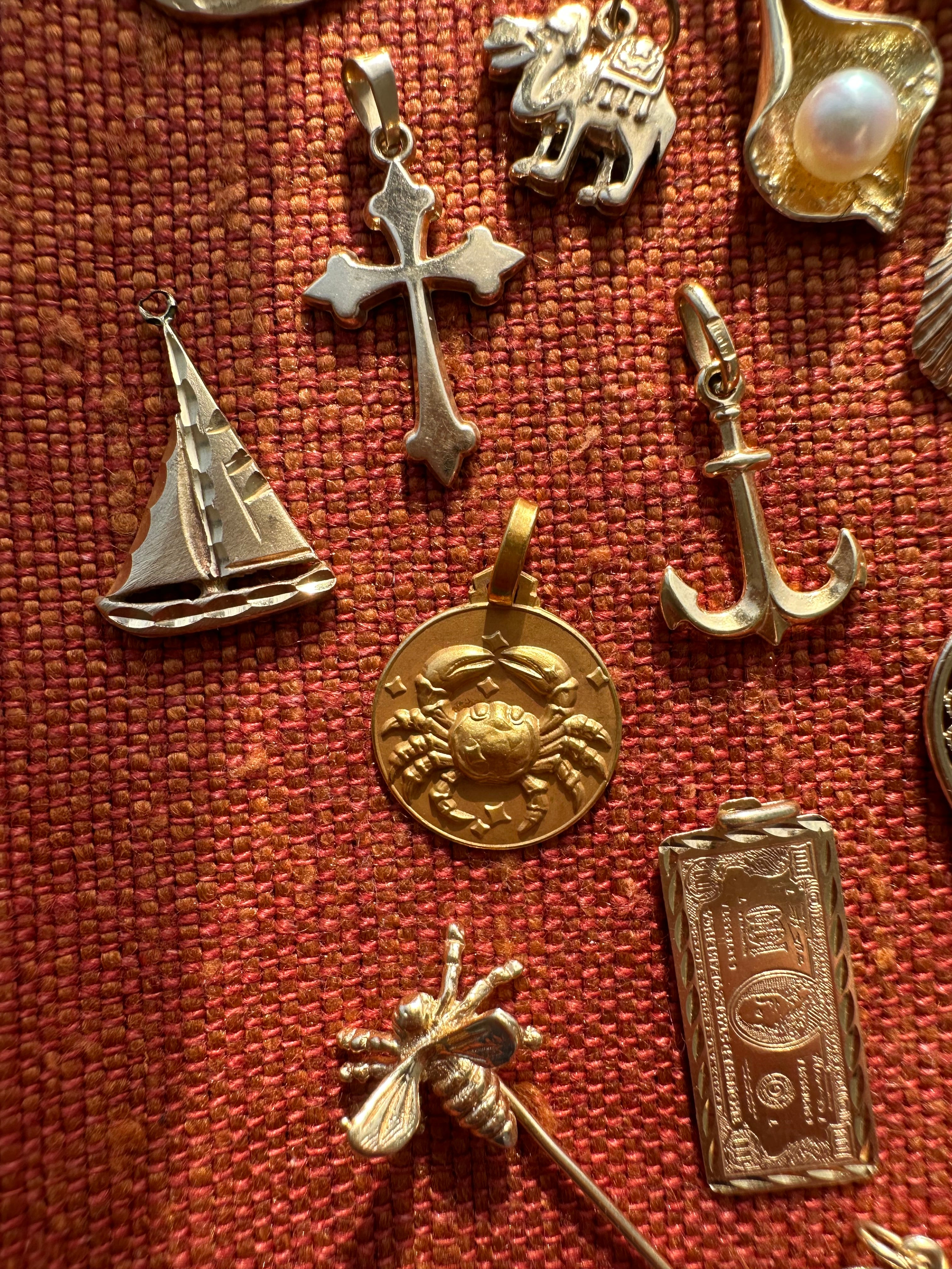 plethora of vintage gold charms