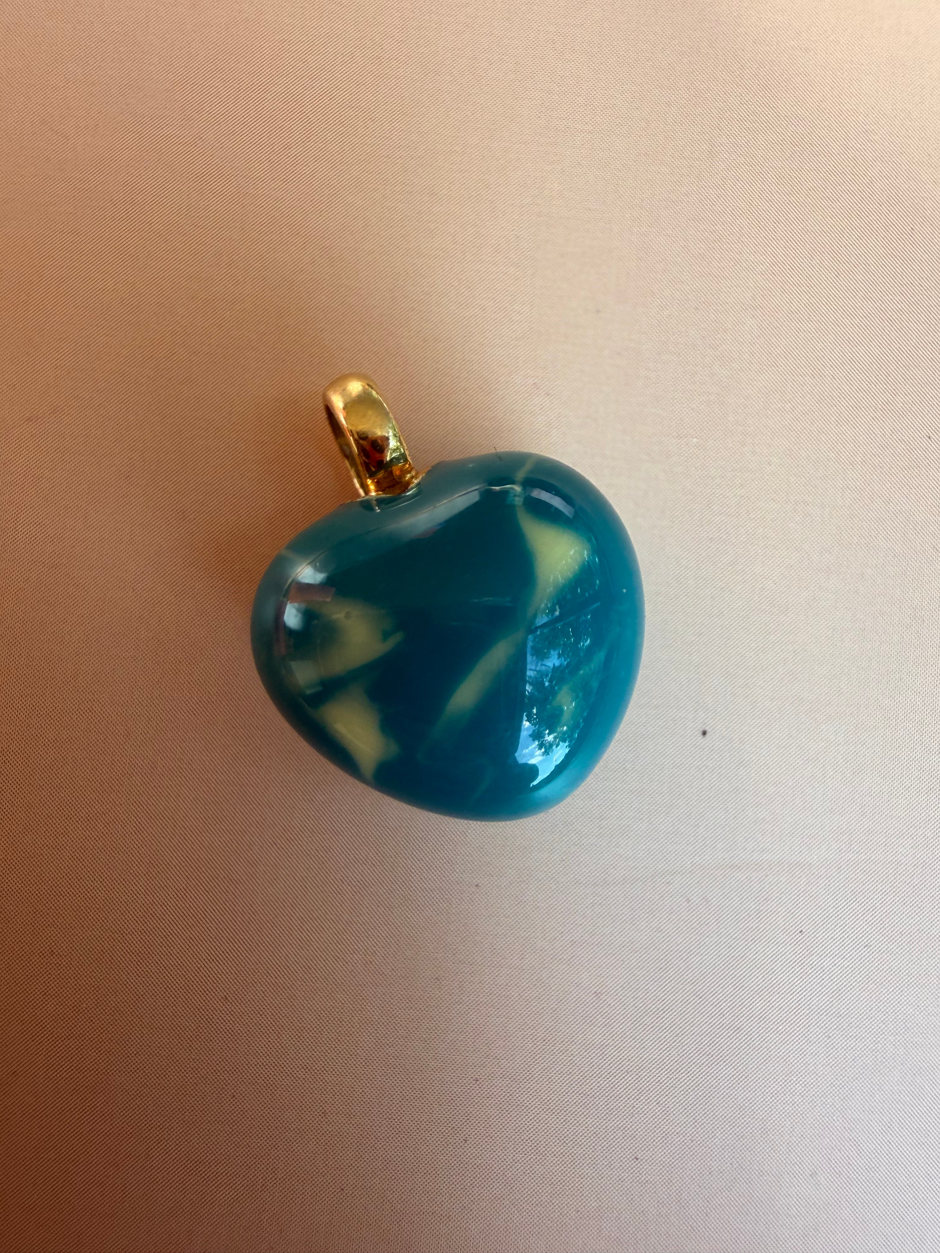 enamel hearts with 18k gold bail