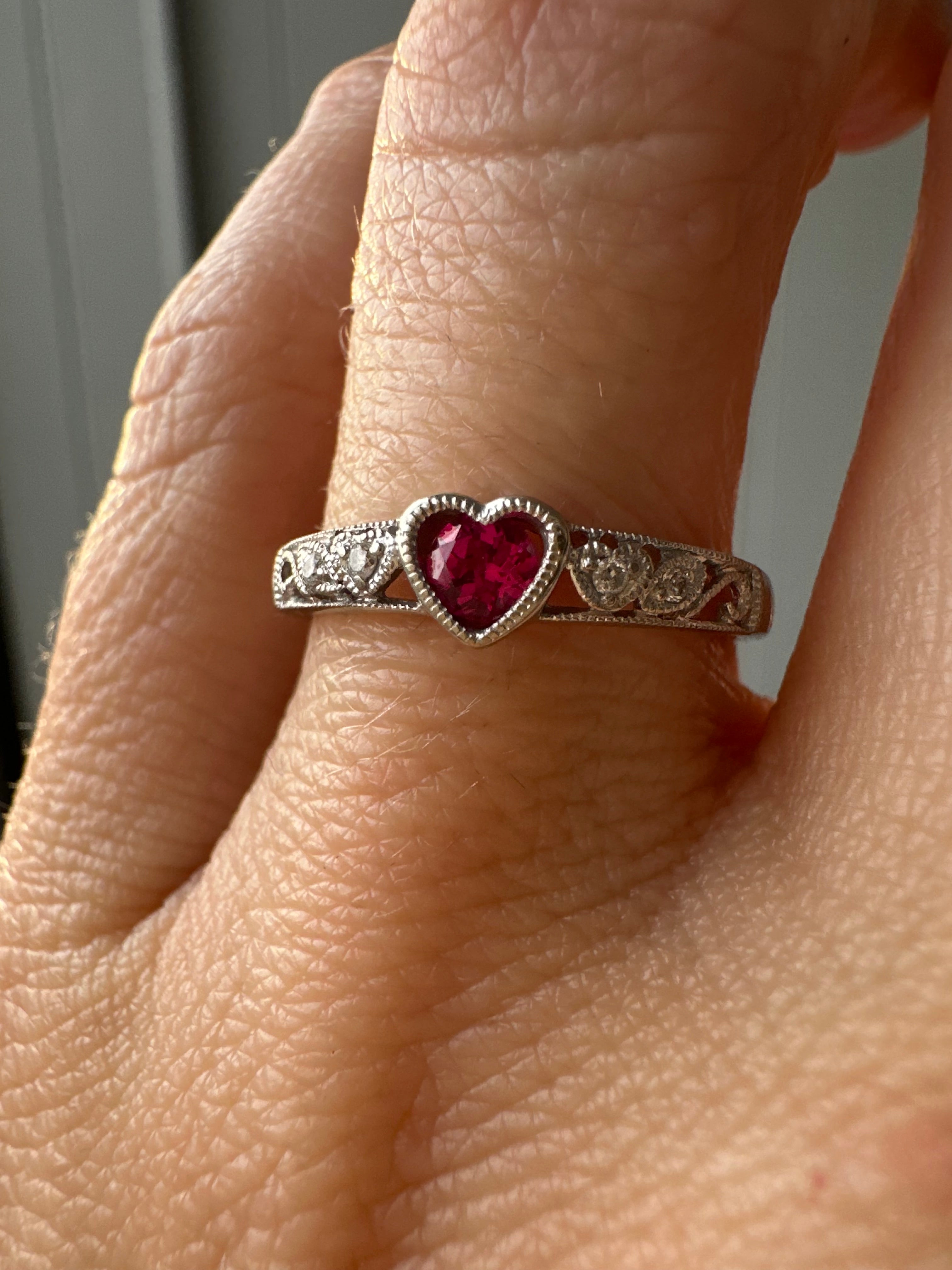 lab grown ruby ring