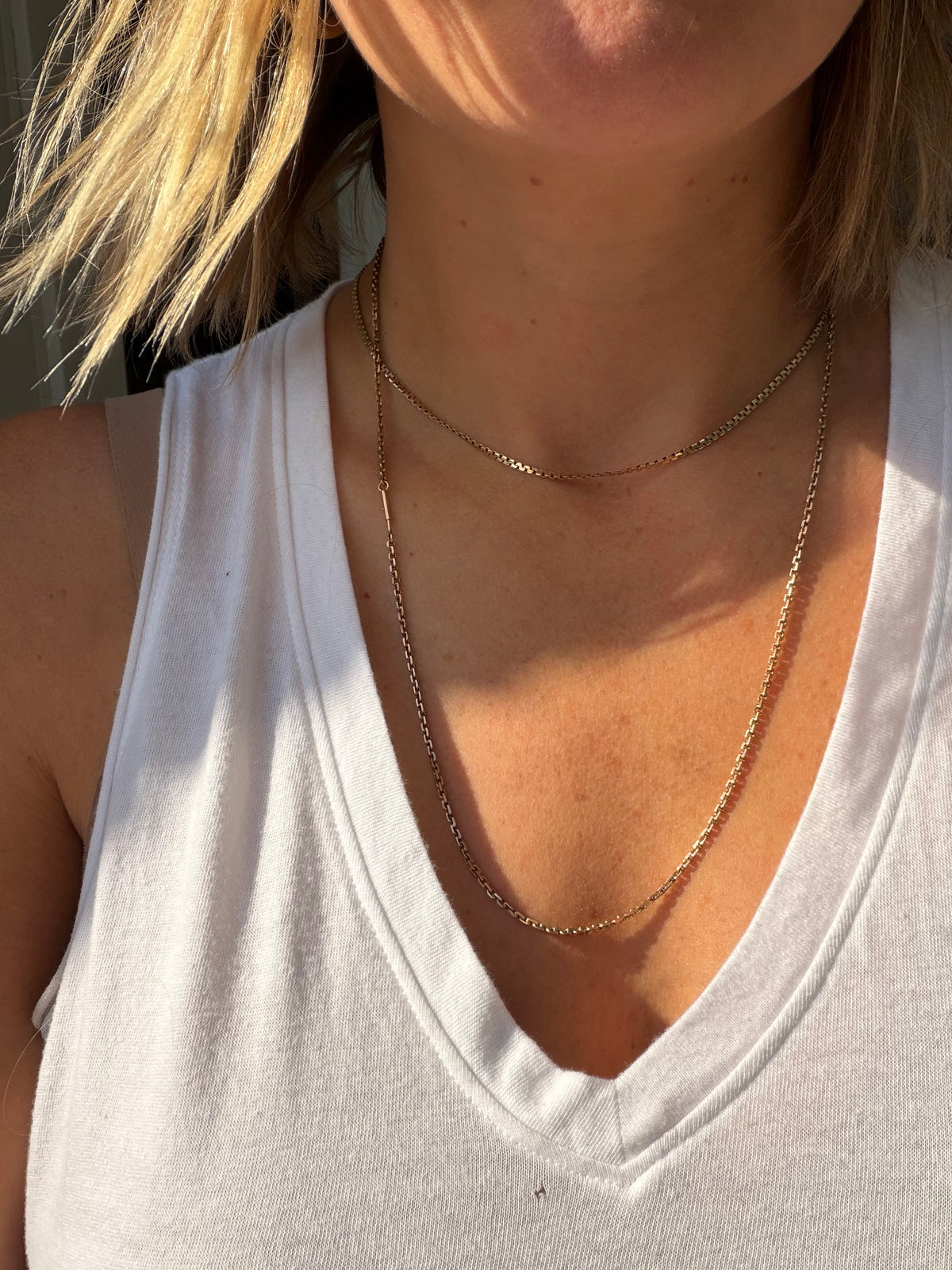 24.5" rosy tone solid biker link chain