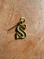 vintage 18k gold block letters