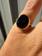 oval bezel set onyx ring