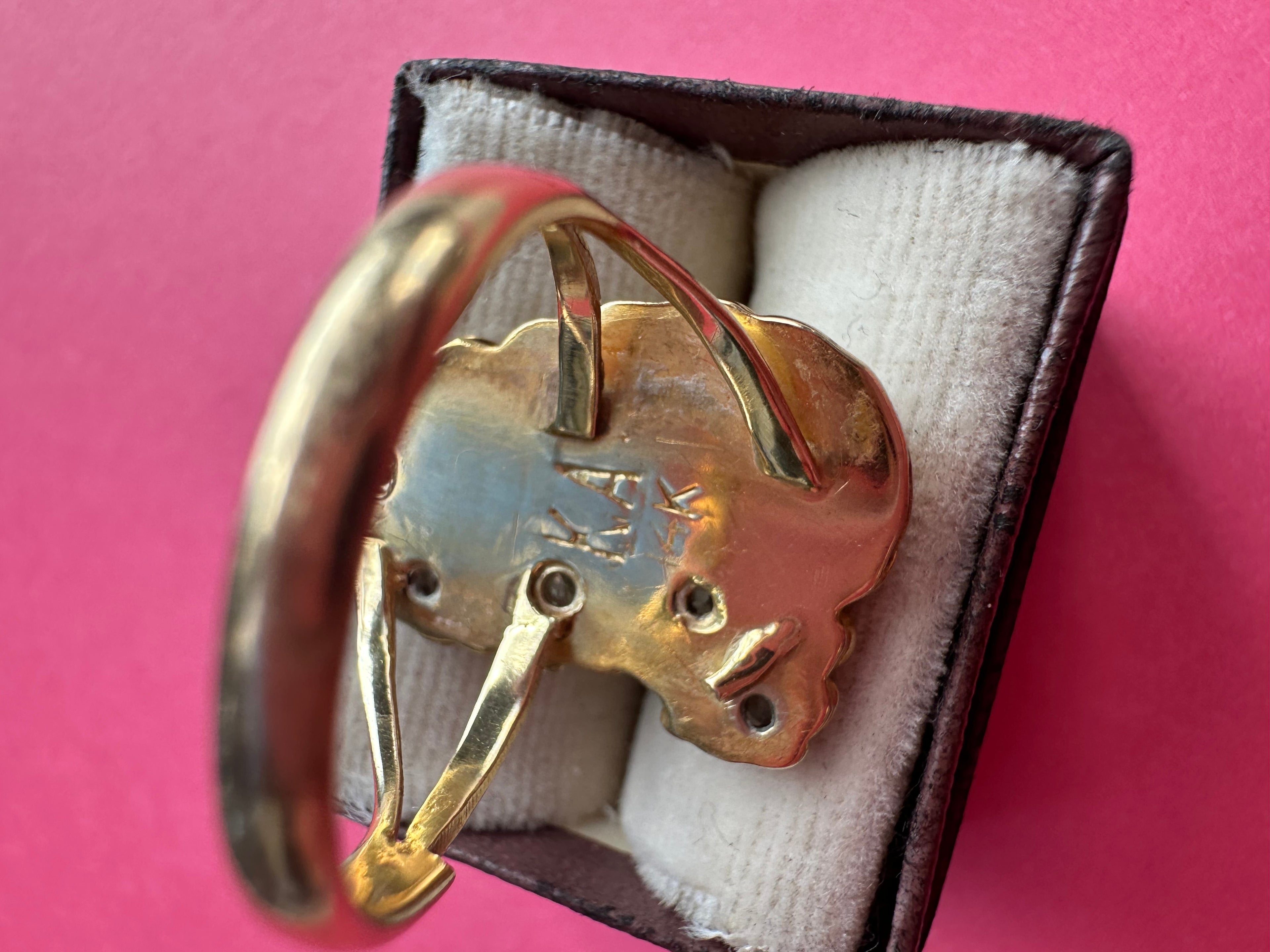 floral leaf diamond ring