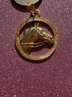 engine turned horse charm