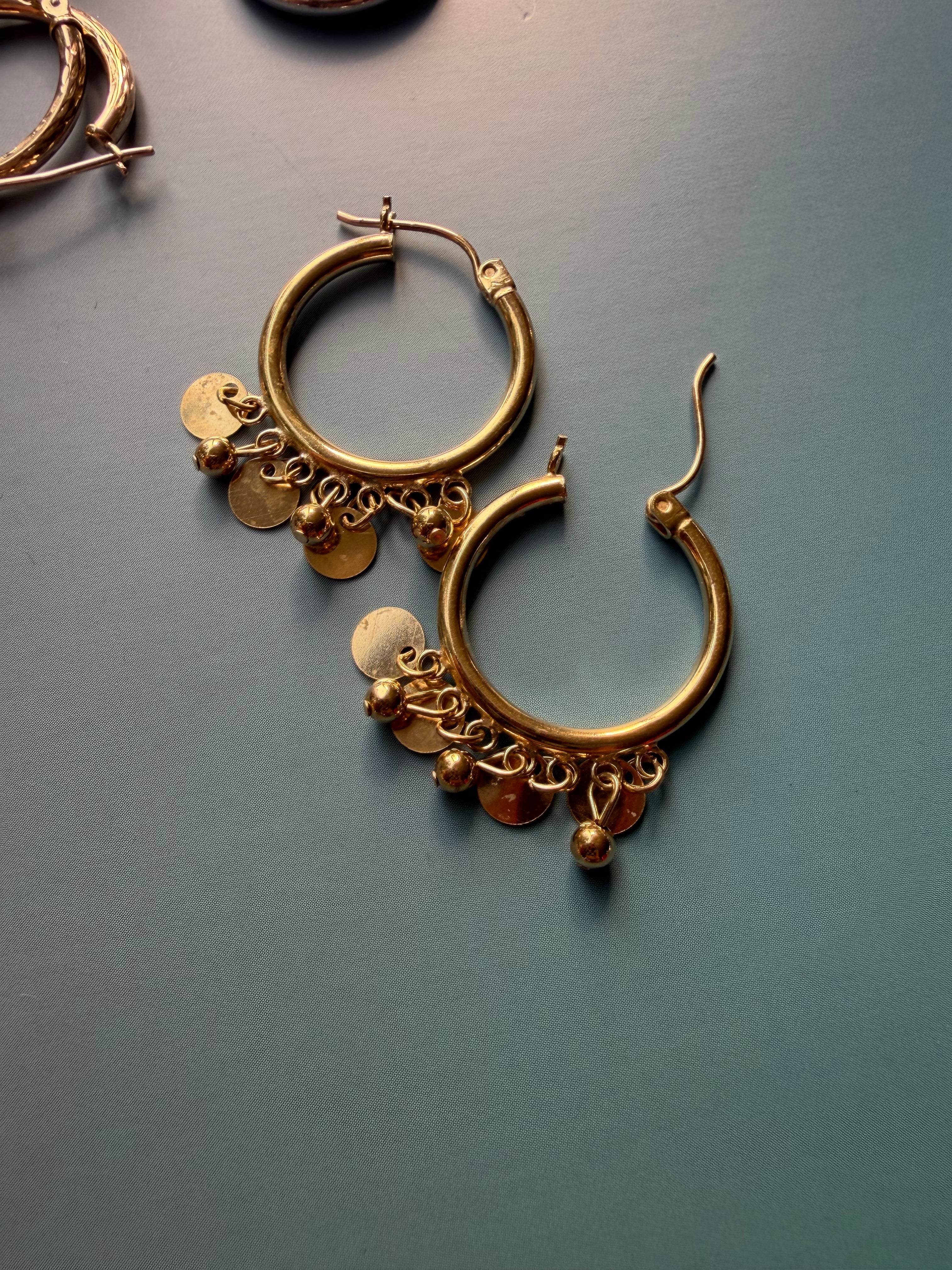 ball and disc dangle hoops