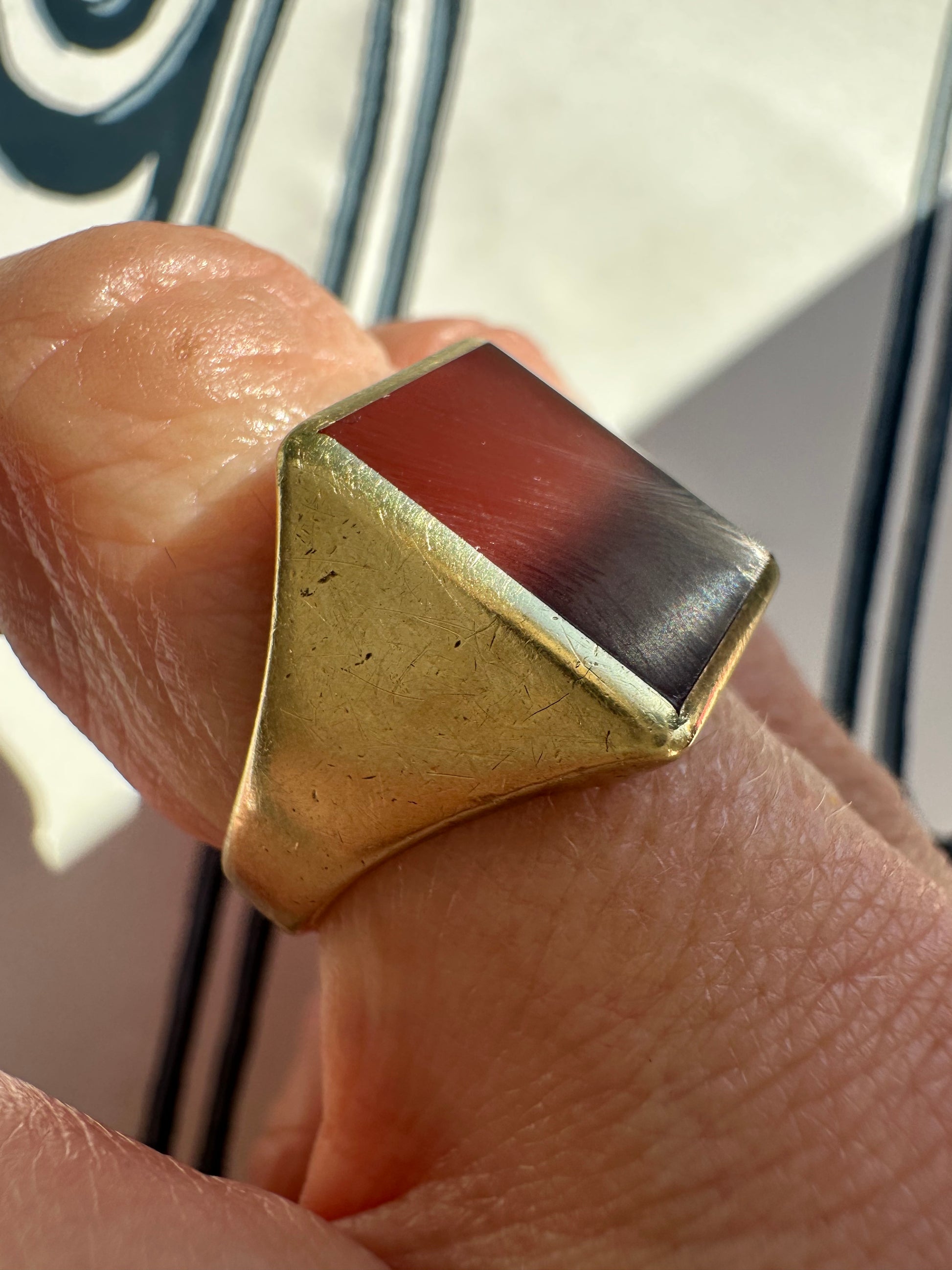 vintage carnelian signet style ring