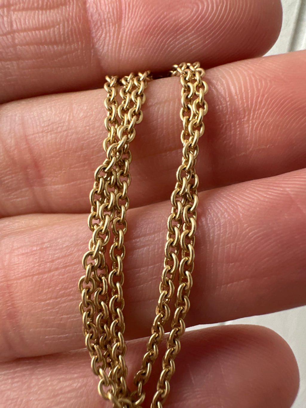 18k gold solid cable chain 17.75"
