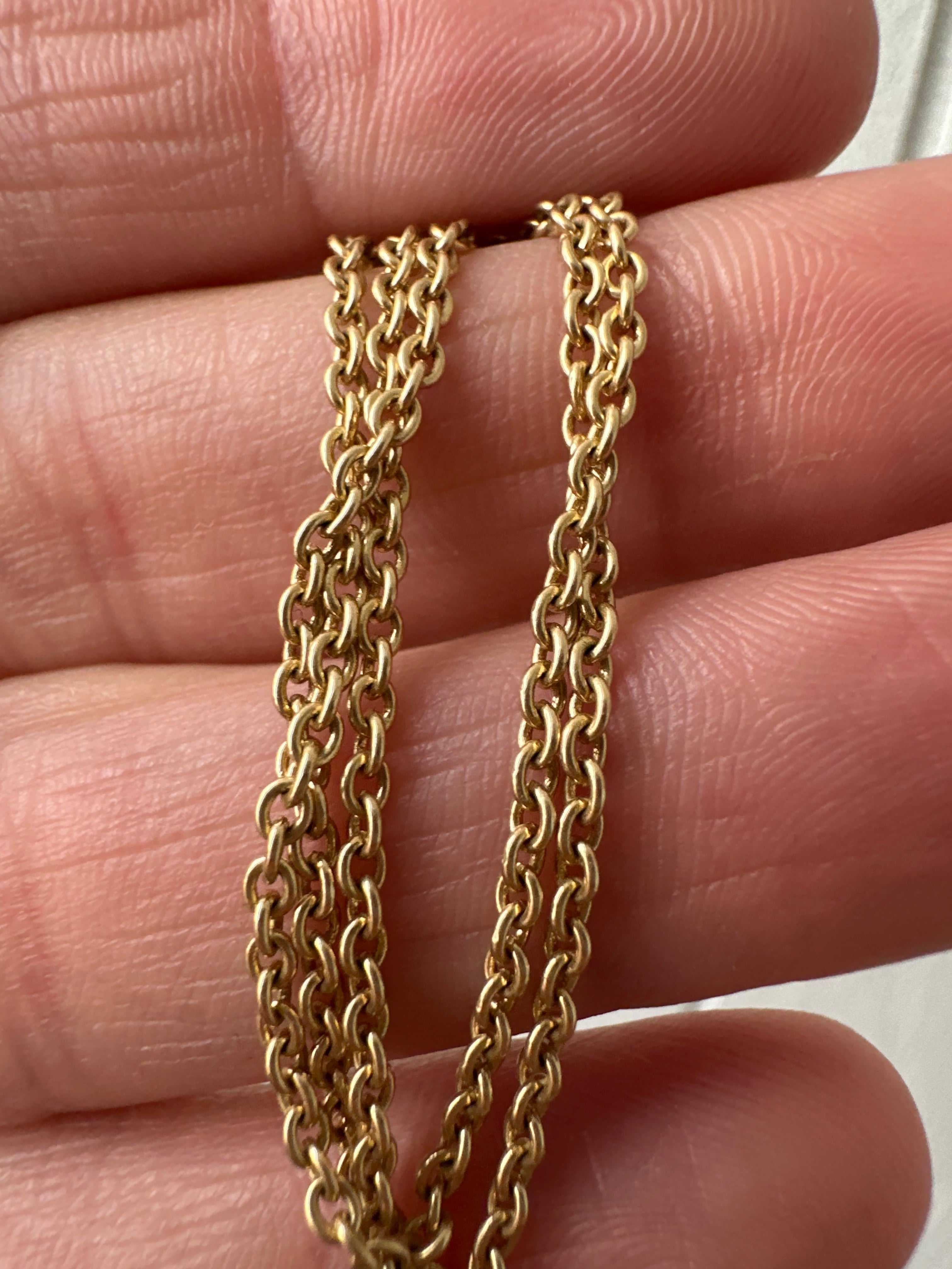 18k gold solid cable chain 17.75"