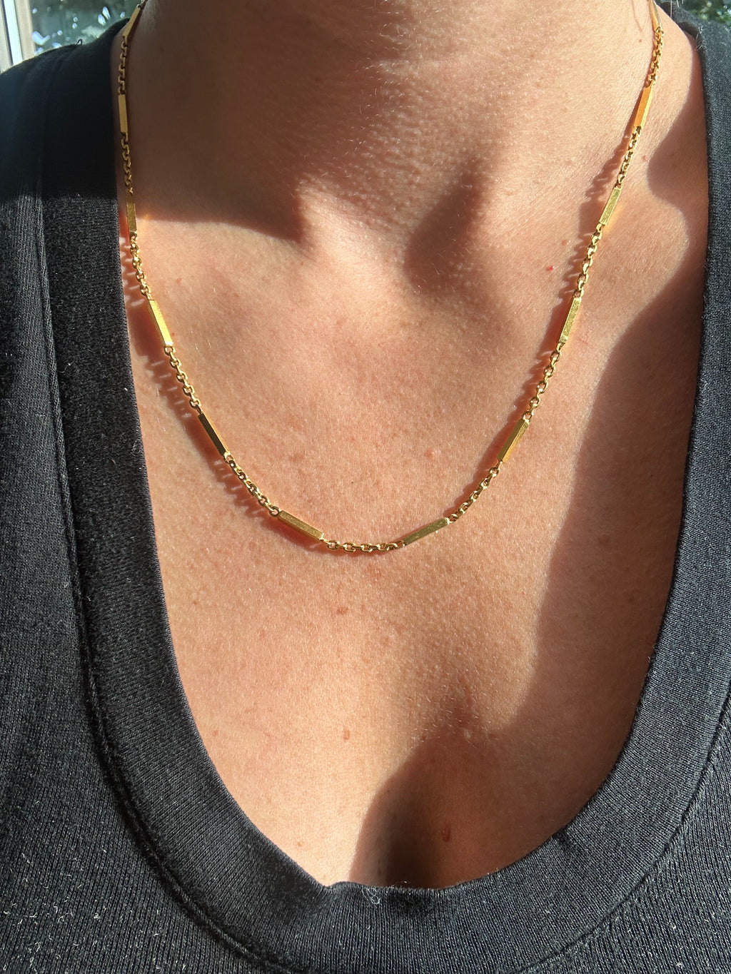 24 karat bar and biker link chain