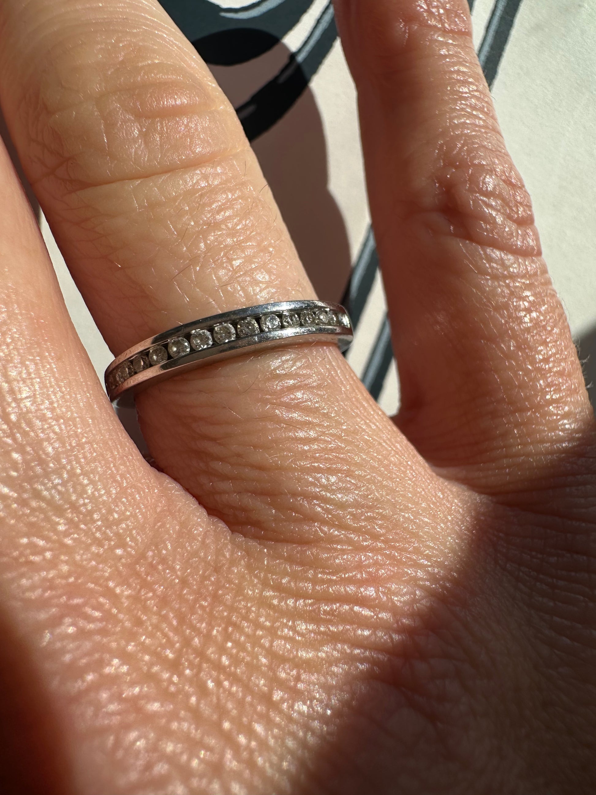 classic white gold channel set band