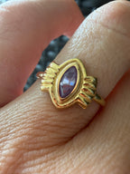 18k gold and purple stone