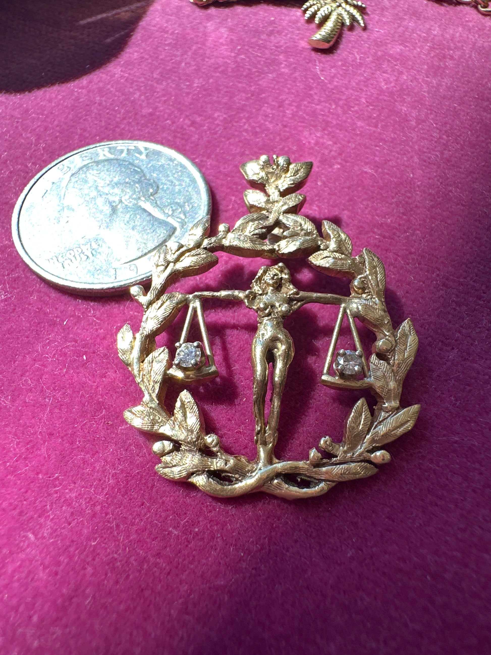 Libra woman wreath pendant