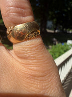 chunky band with floral engraved