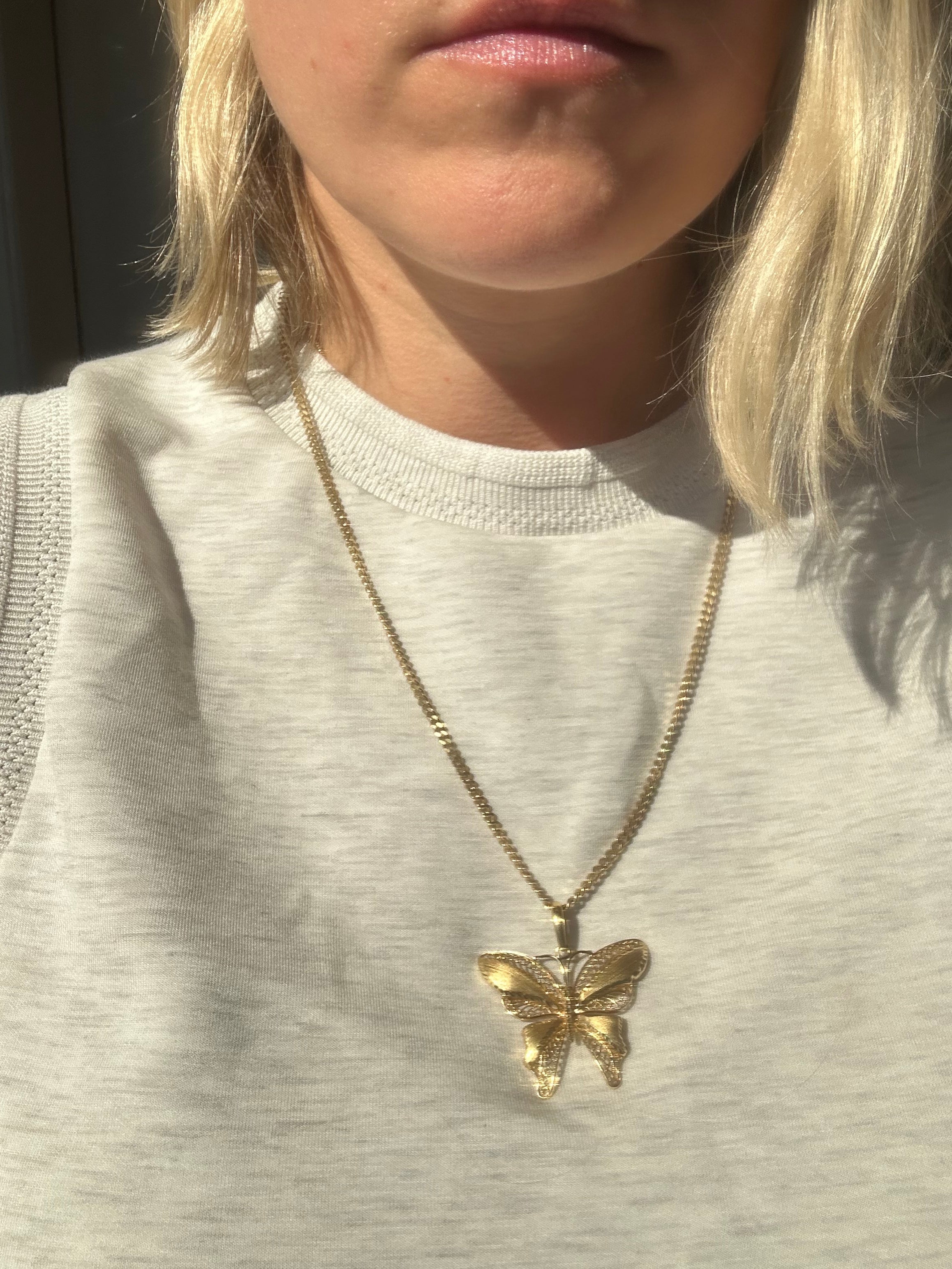18k gold solid curb chain