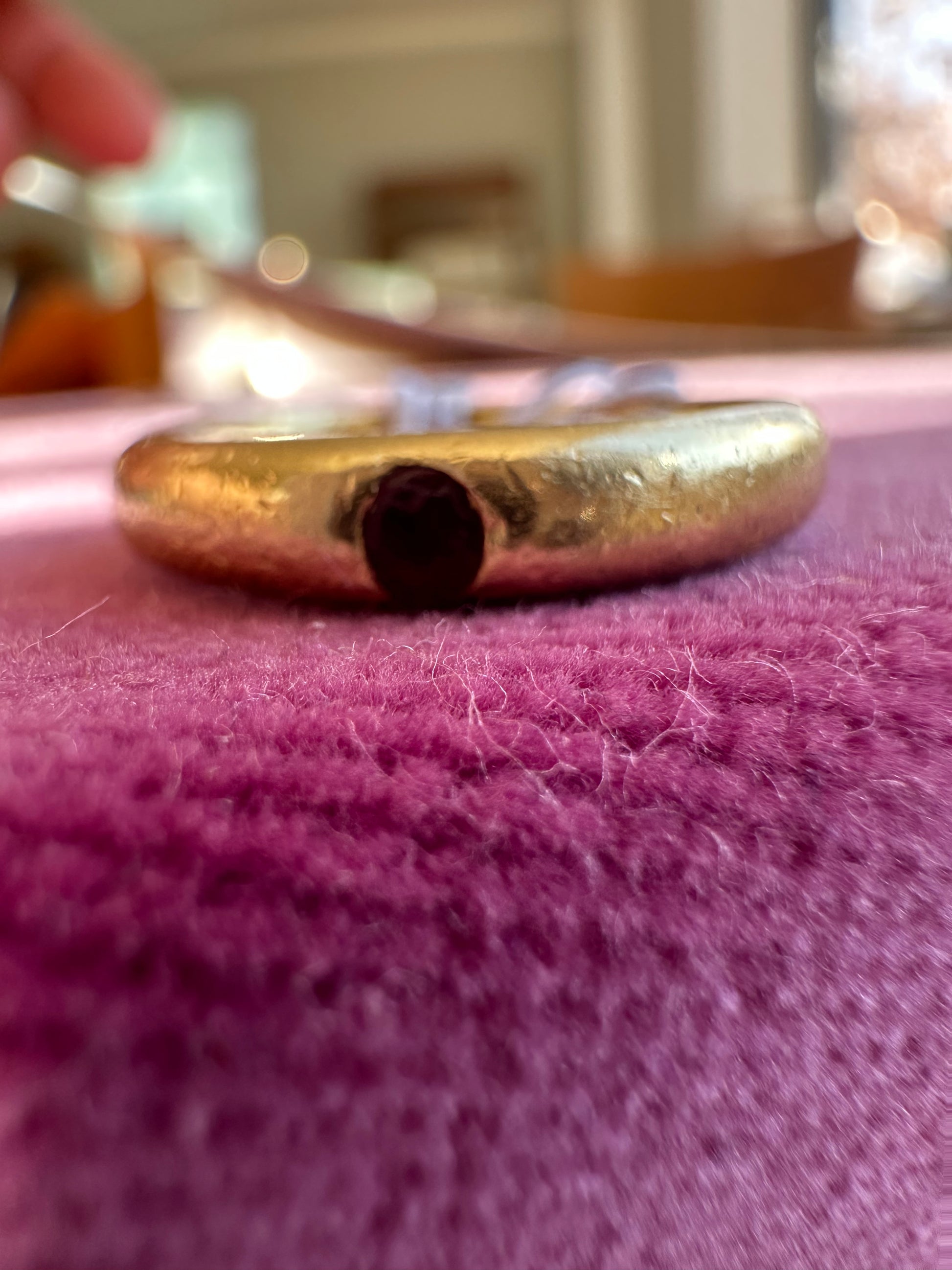 18k gold donut band with ruby
