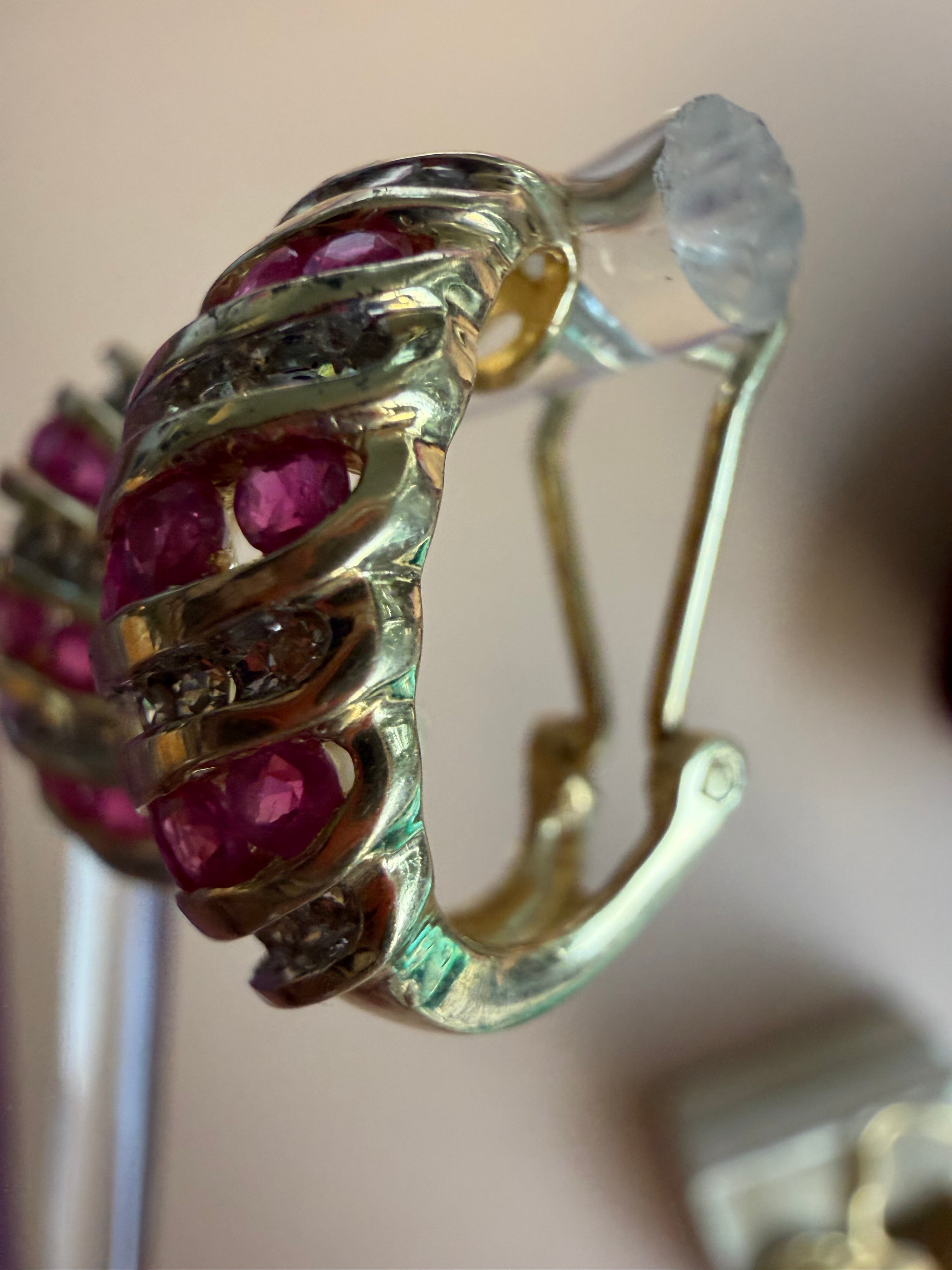 ruby and diamond croissant hoop