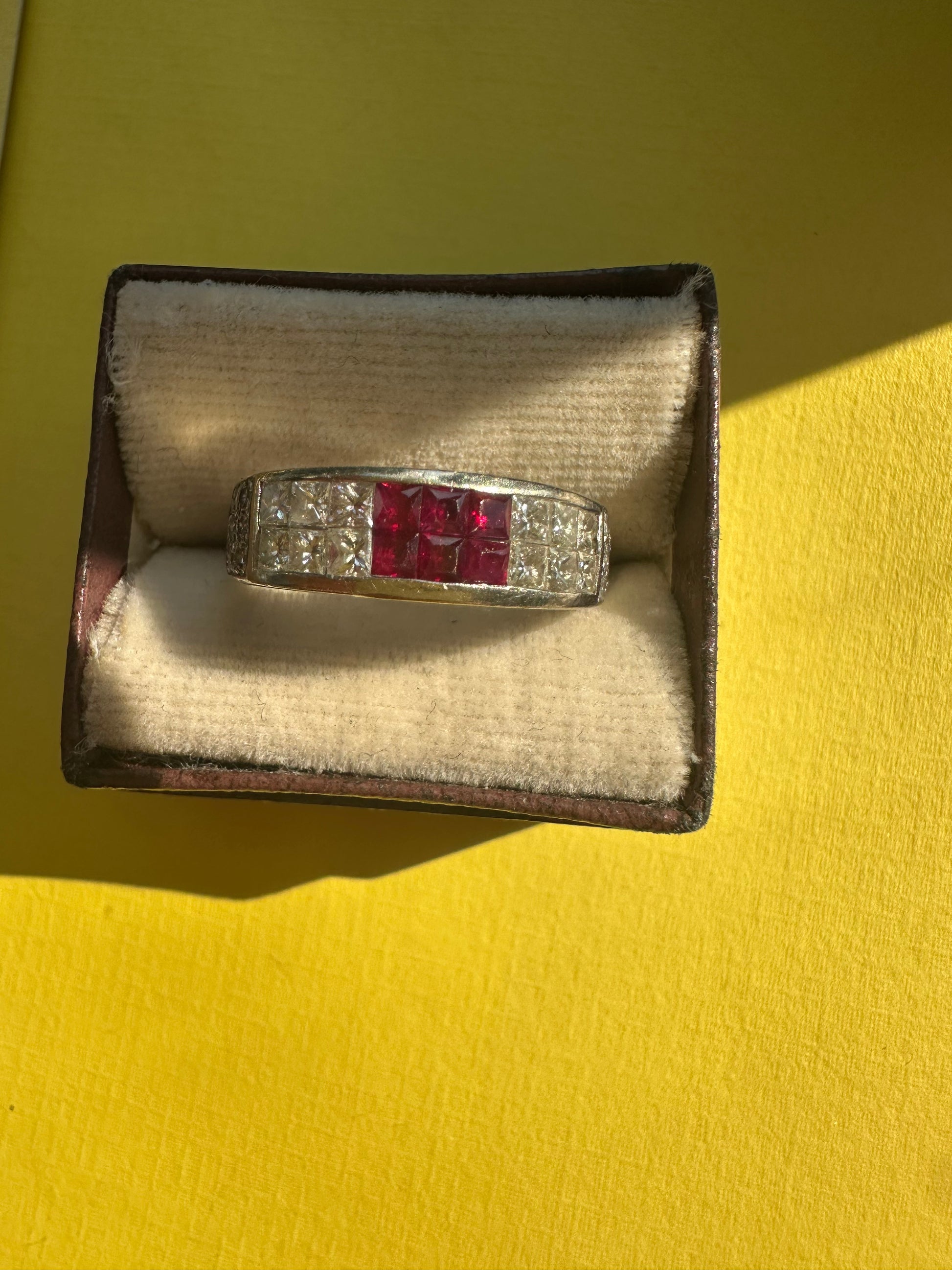 Ruby and diamond band
