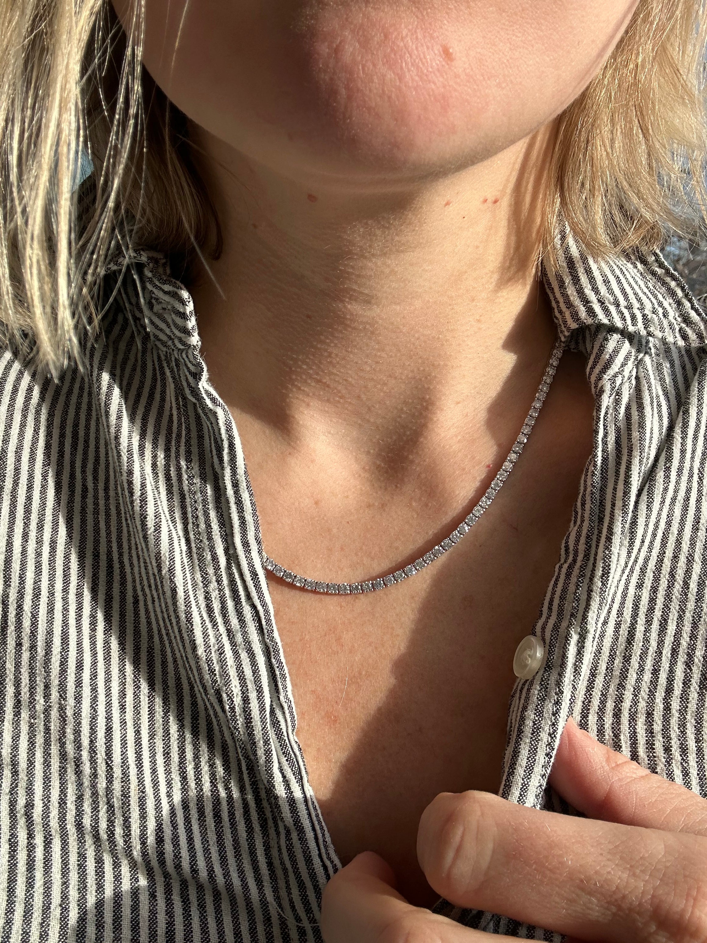 12.1carats lab diamond tennis necklace