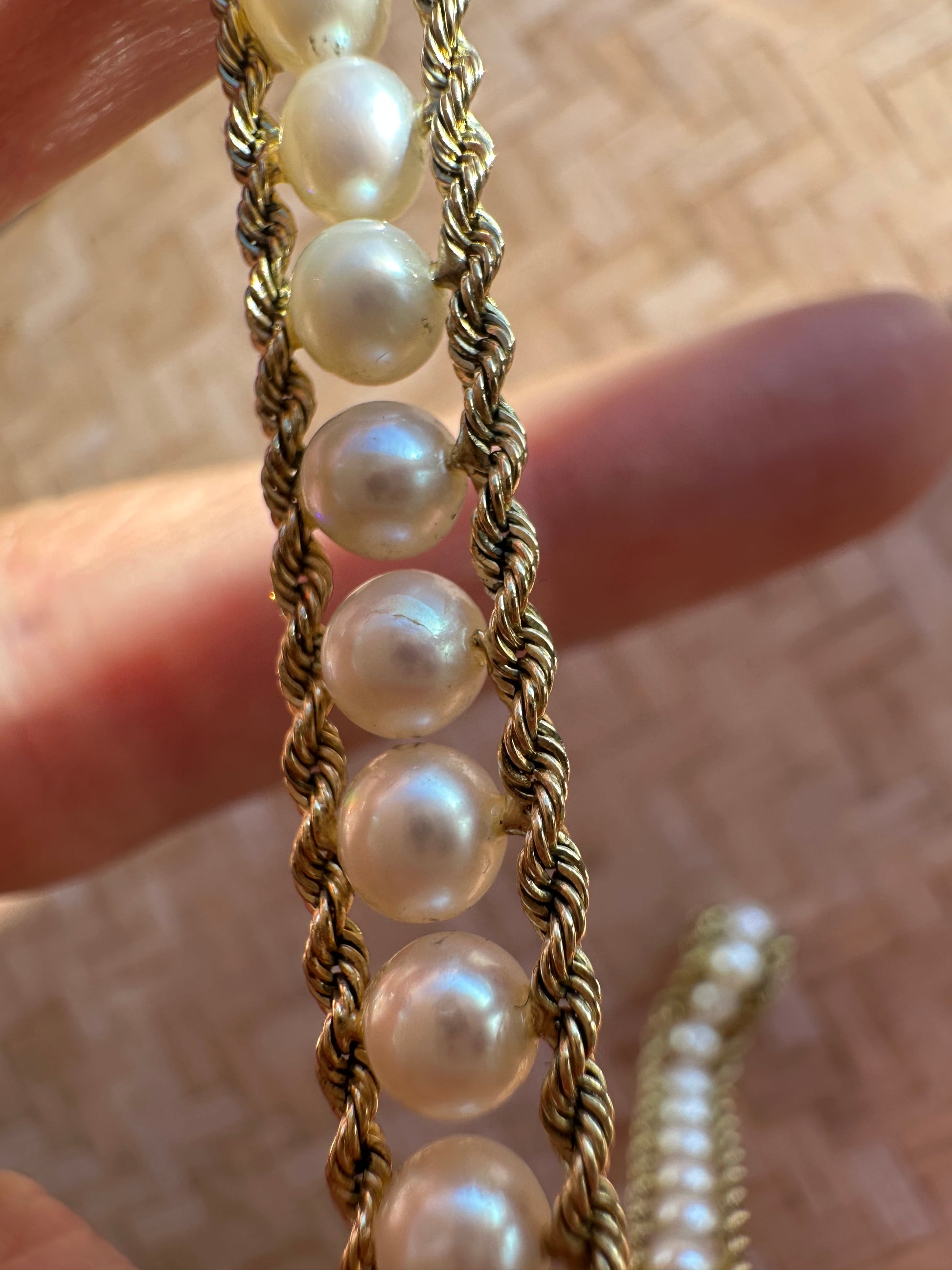 pearl and rope bracelet