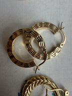 squared edge diamond cut hoop