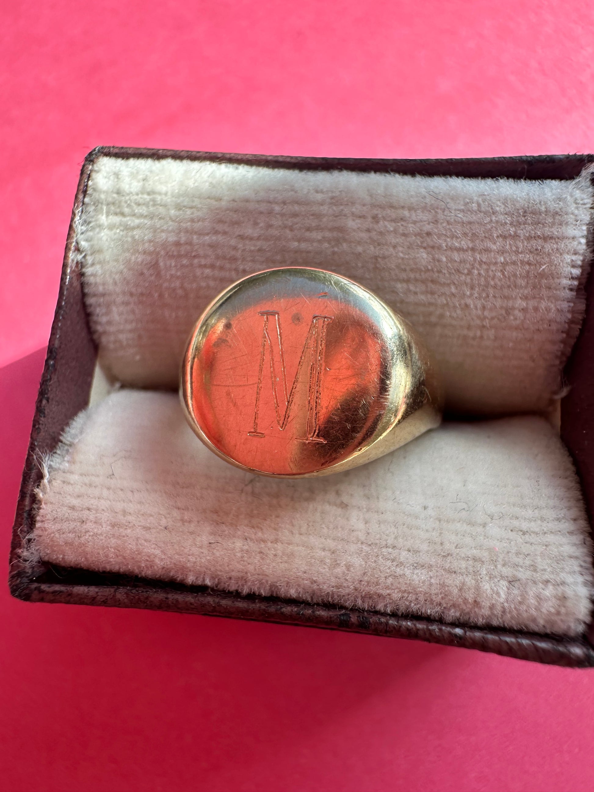 signet with M engraving