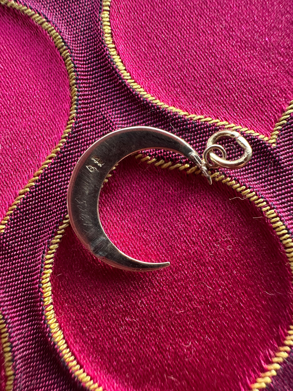 antique seed pearl and turquoise crescent moon // pin conversion