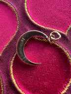 antique seed pearl and turquoise crescent moon // pin conversion