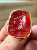 intaglio carnelian set in 18k