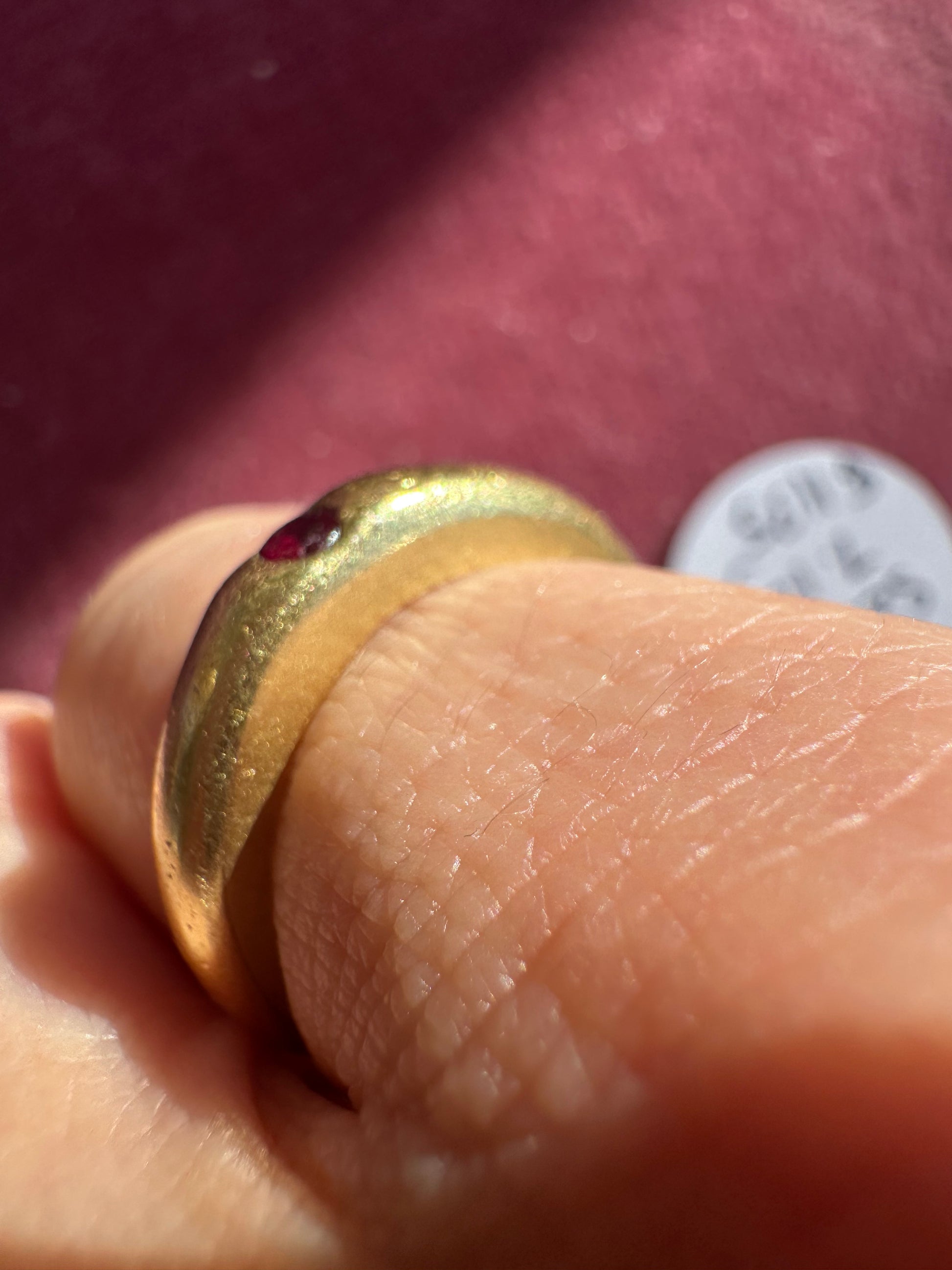 18k gold donut band with ruby