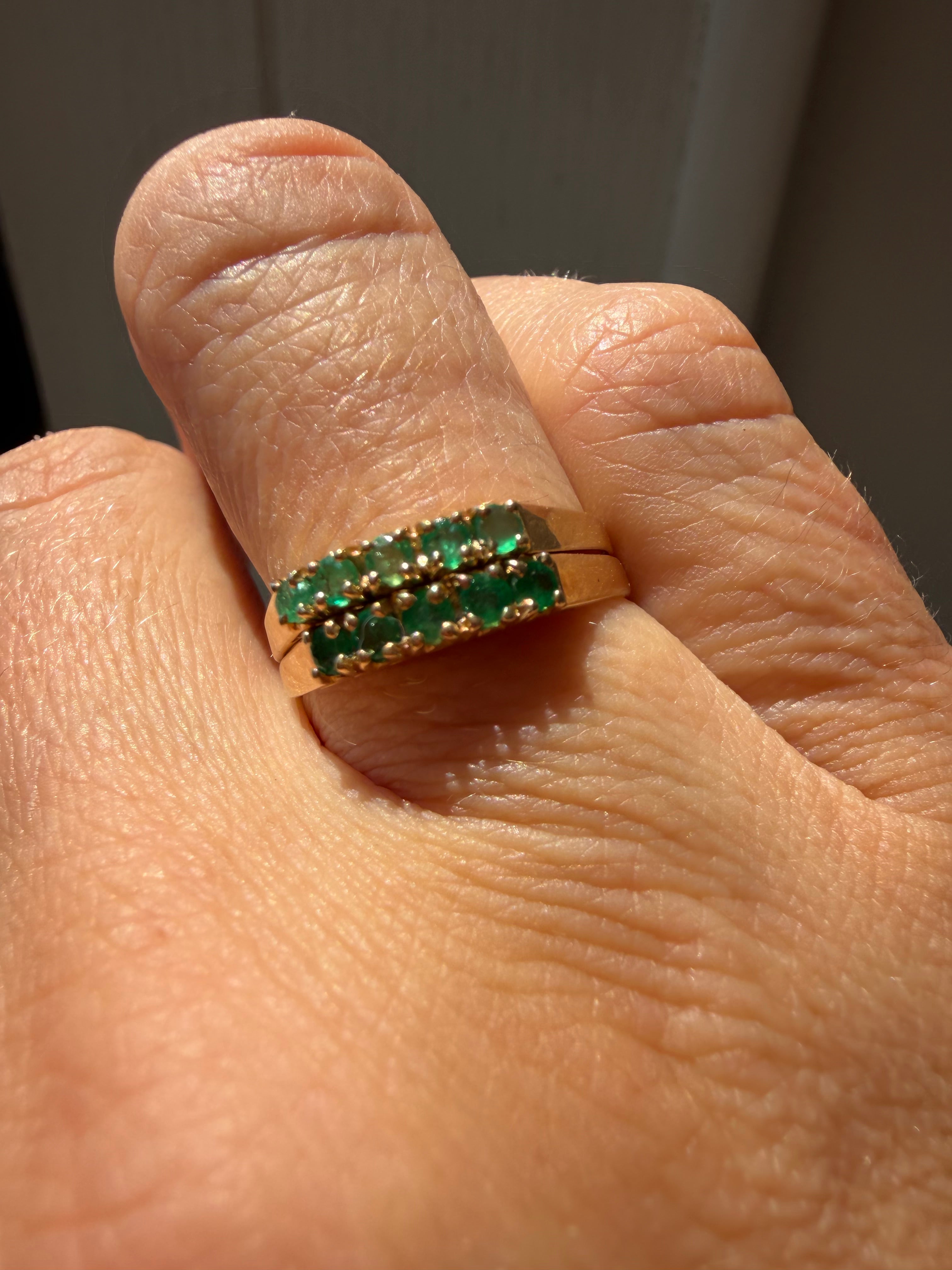 stacking 5 natural emerald band