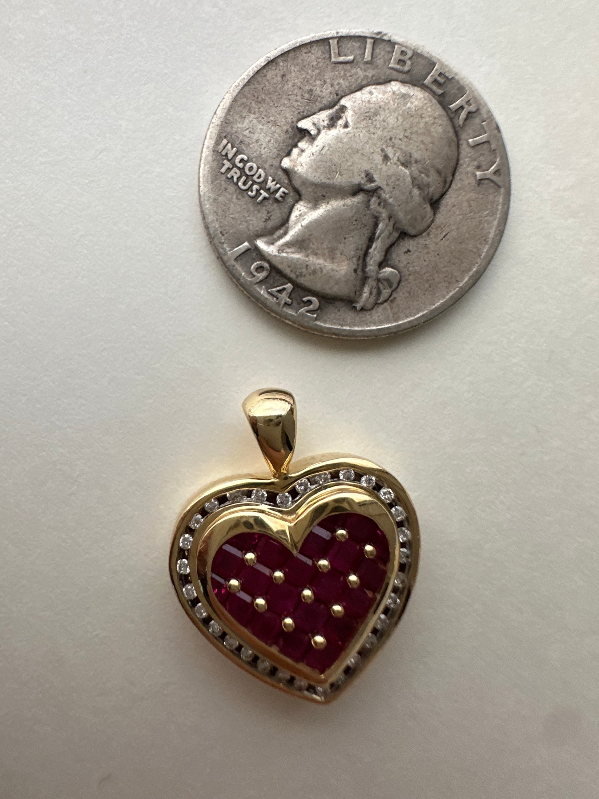 ruby and diamond heart