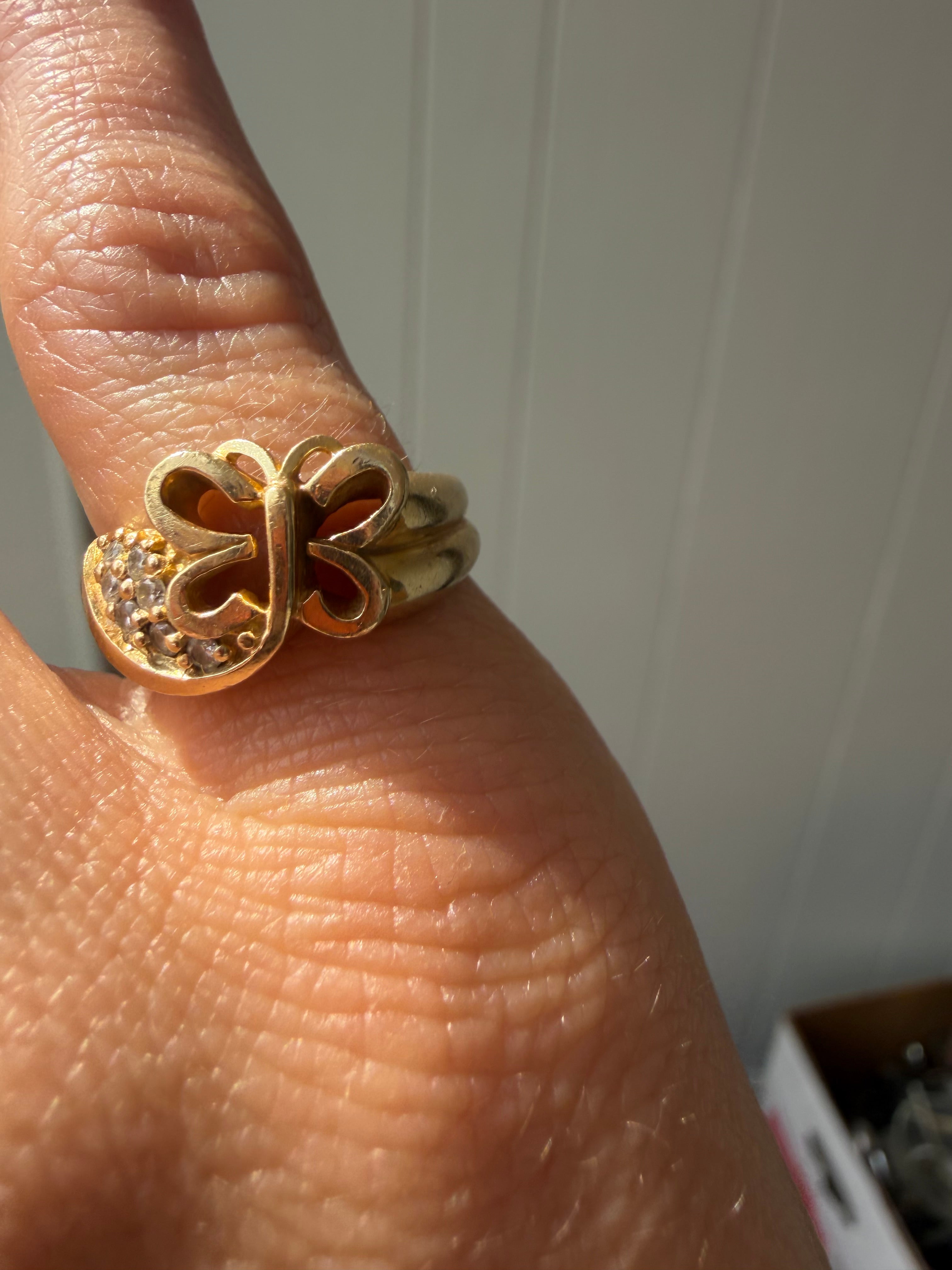 butterfly diamond ring