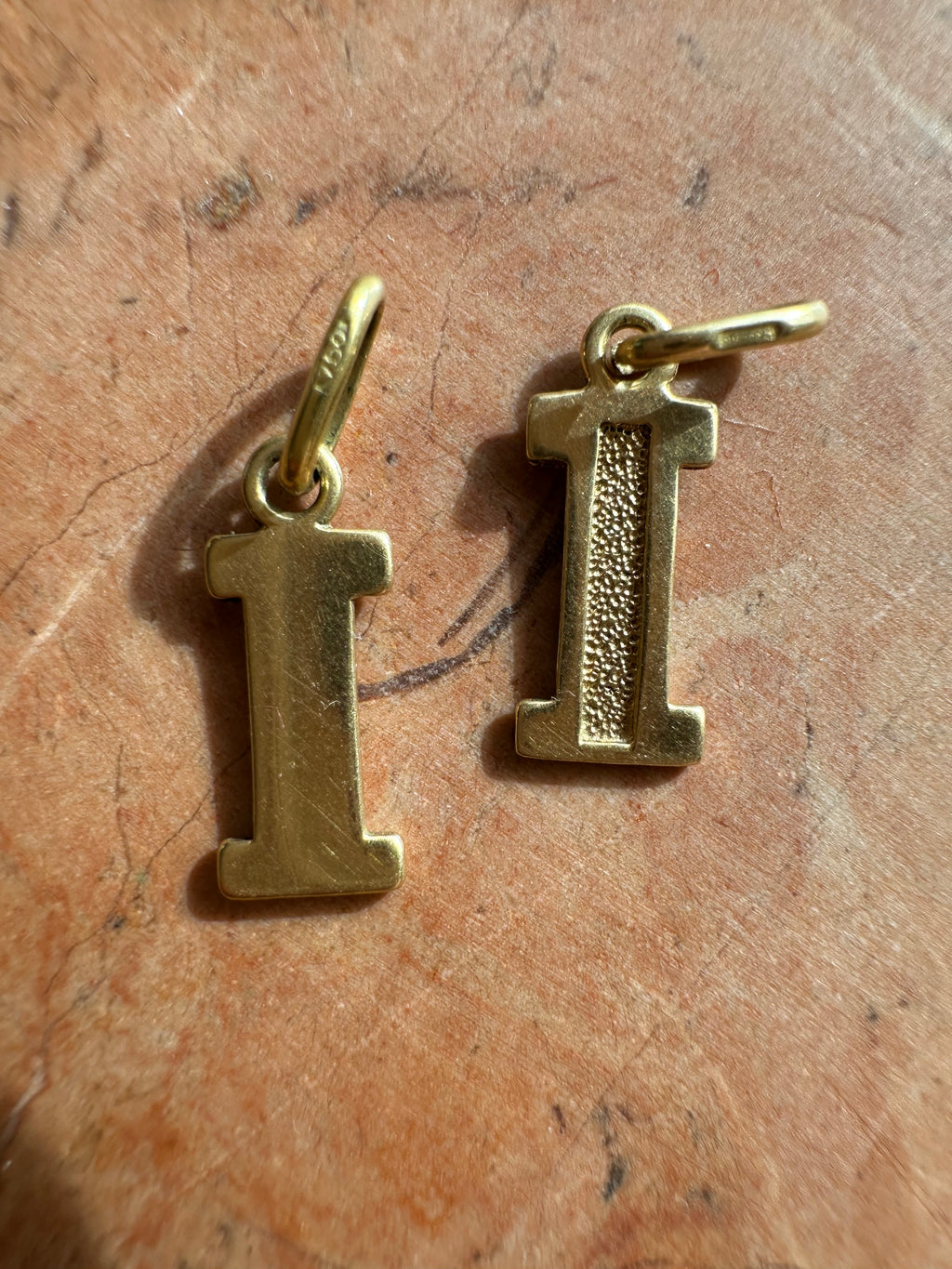 vintage 18k gold block letters