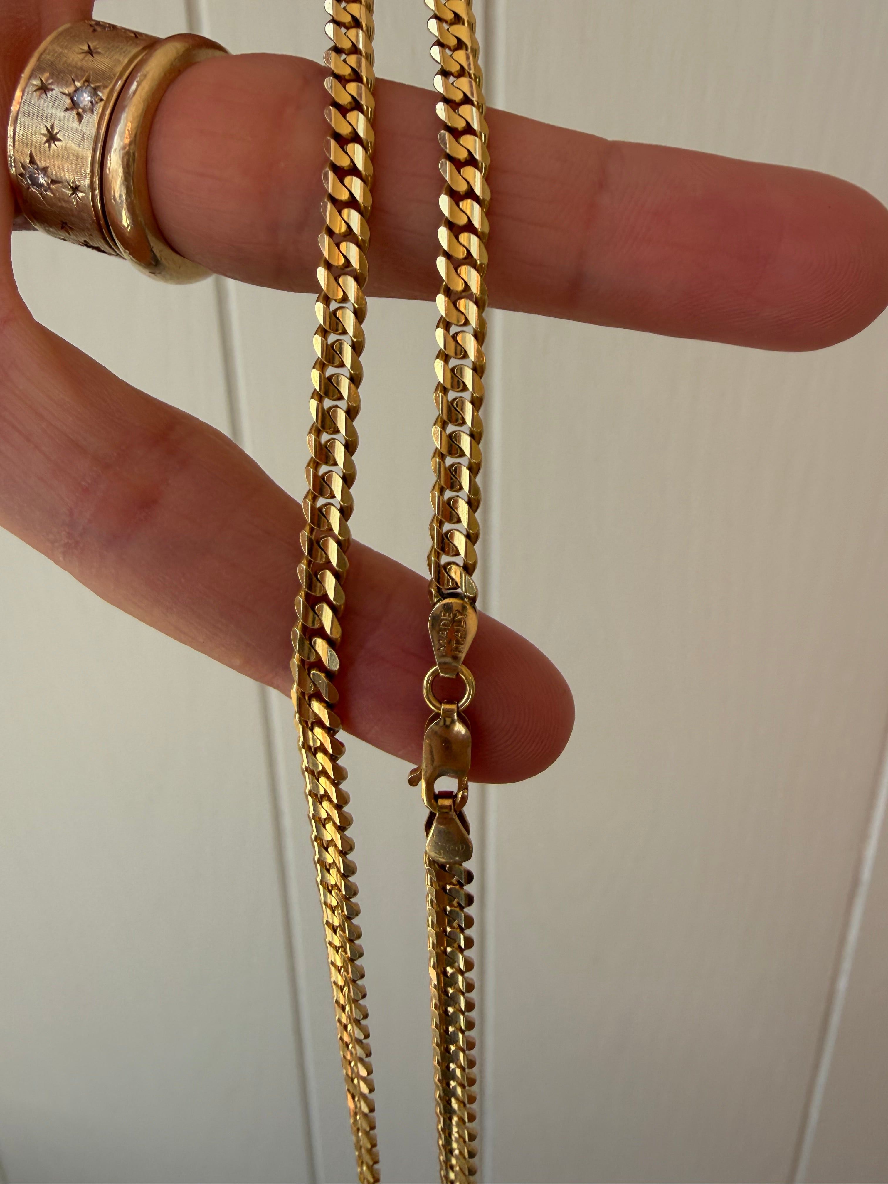 14k 24.25” solid curb chain