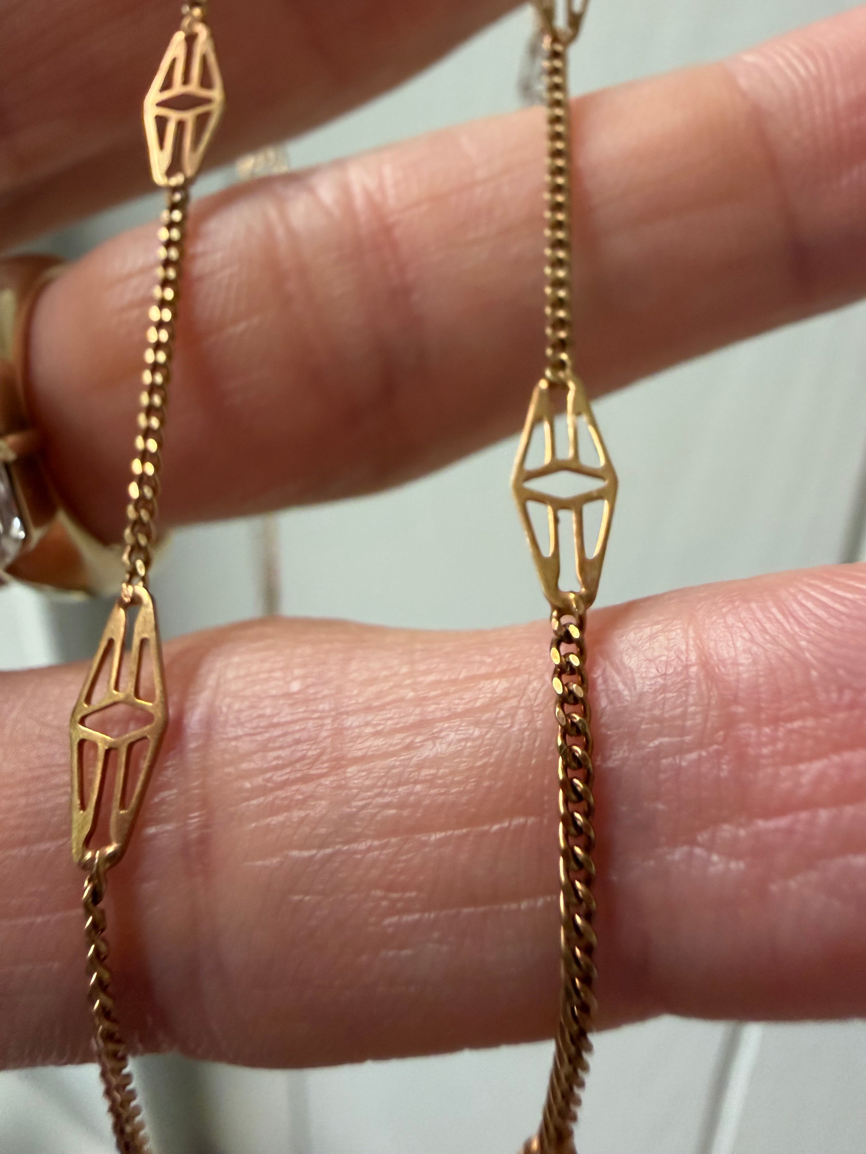 17 3/8" long filigree station chain