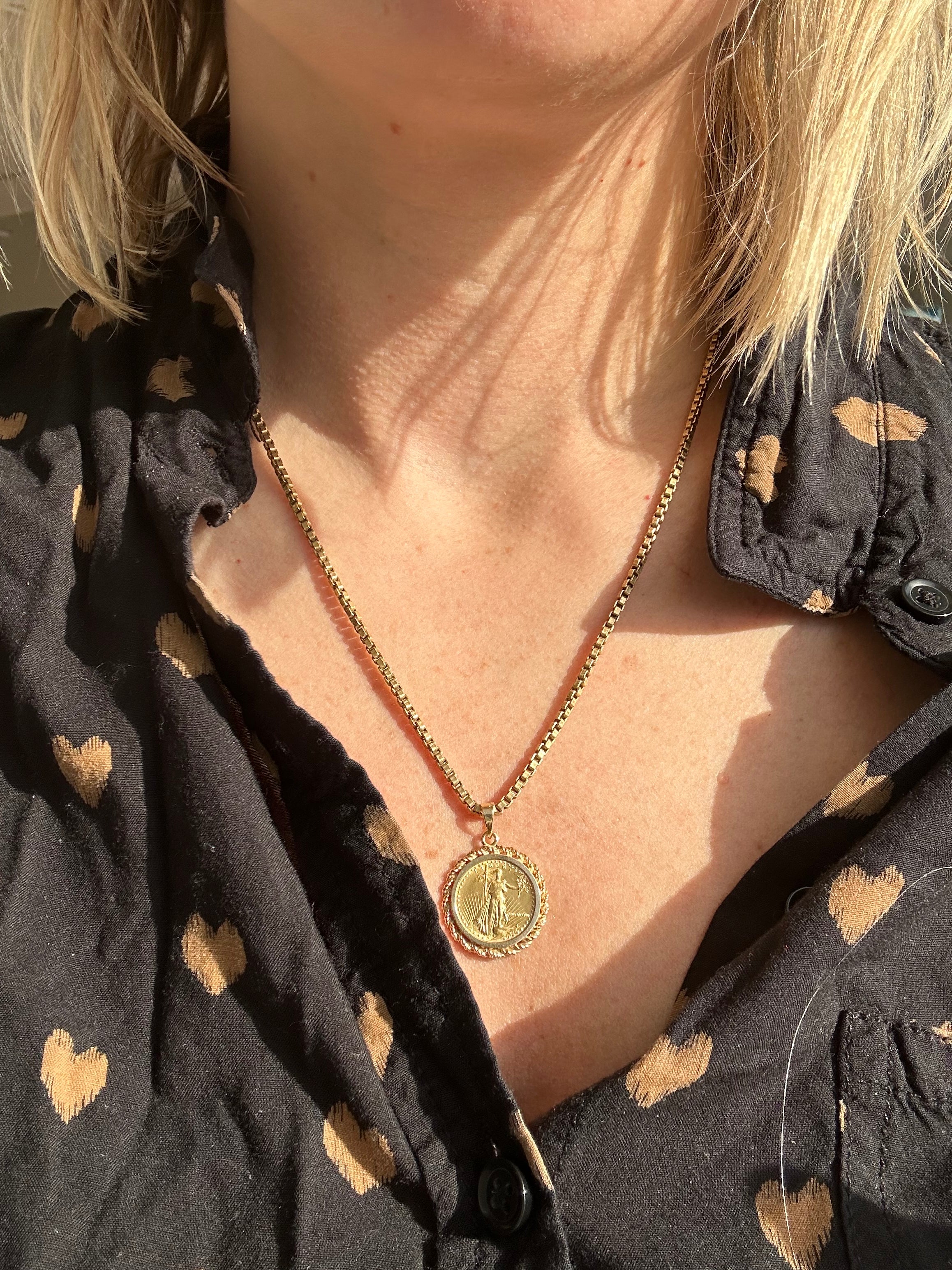 chunky 18k box chain 21”