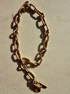 solid oval and round link bracelet