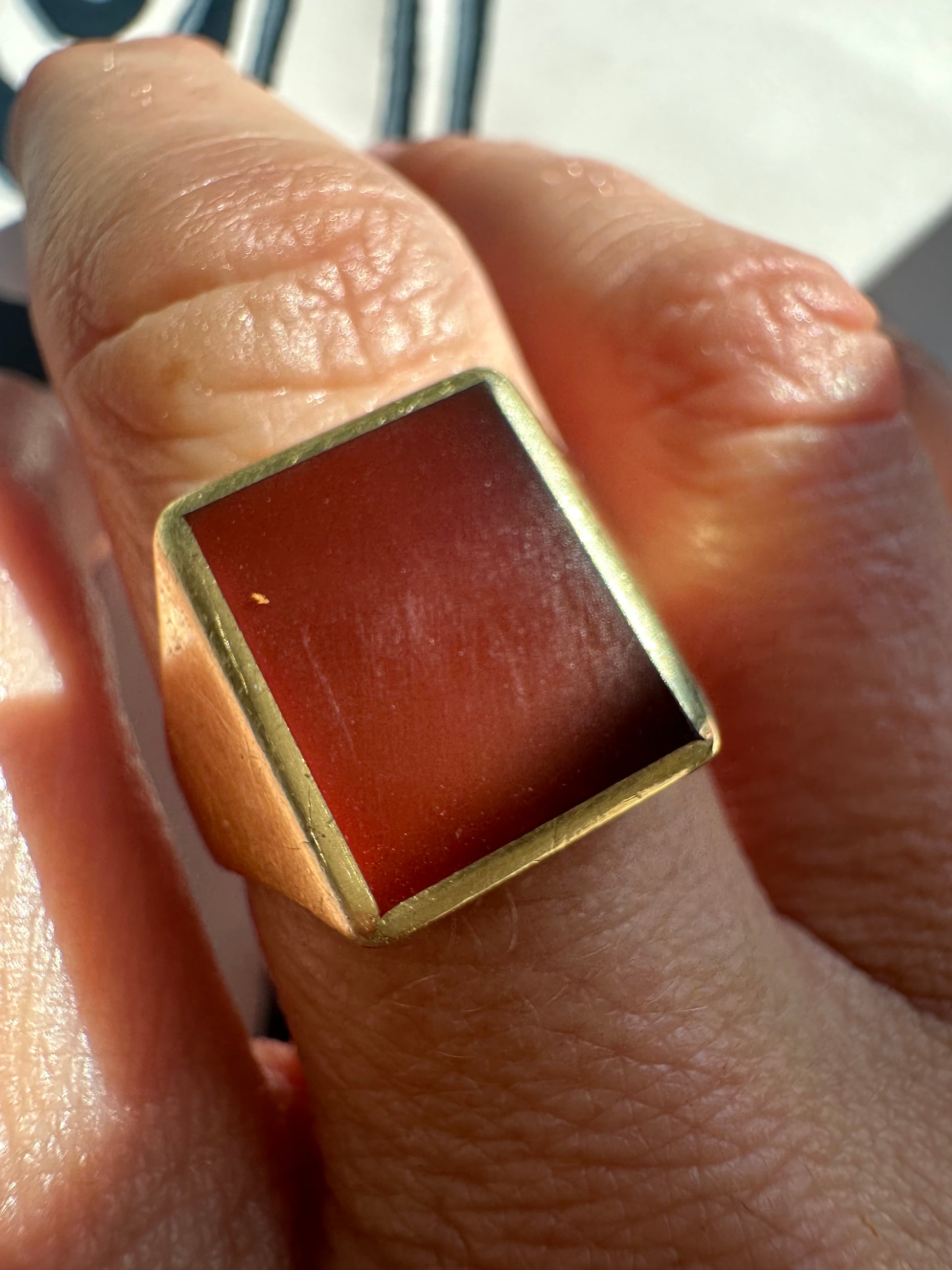 vintage carnelian signet style ring