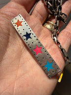Sterling silver and enamel star pin