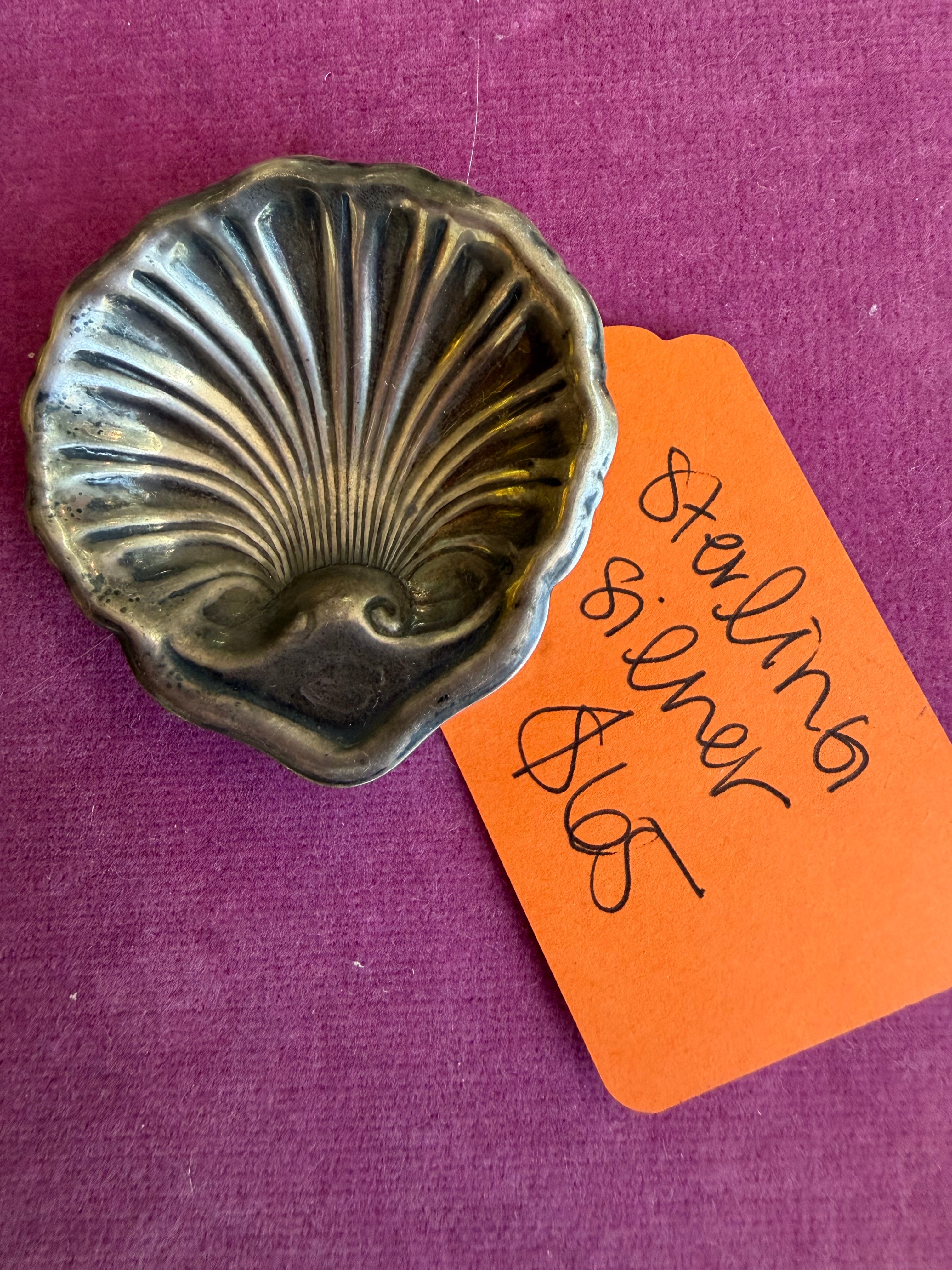 Sterling silver shell trinket dish