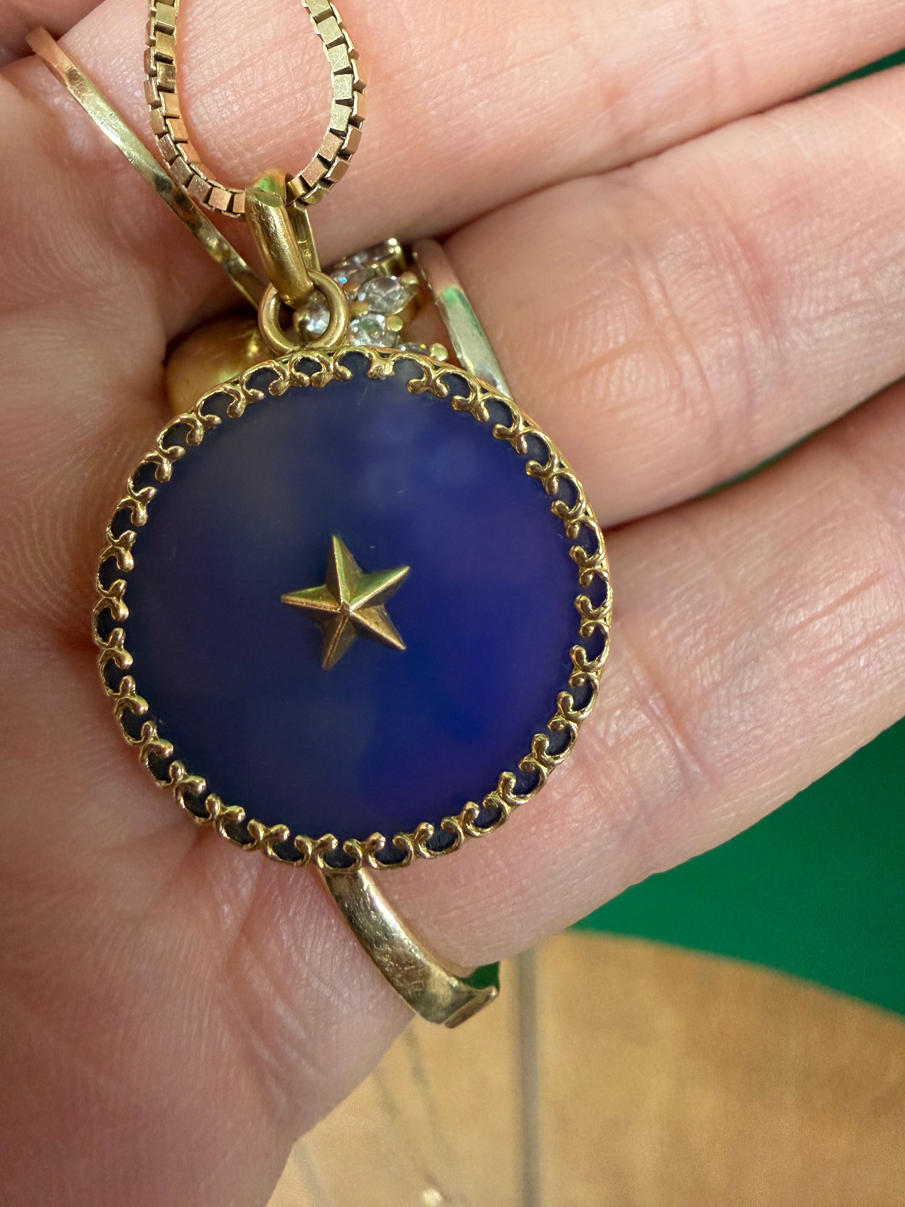 rare french 18k gold two sided medallion