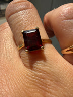 emerald cut garnet ring