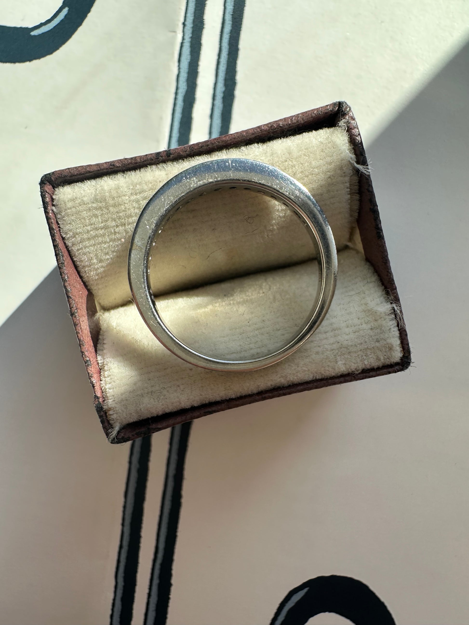 classic white gold channel set band