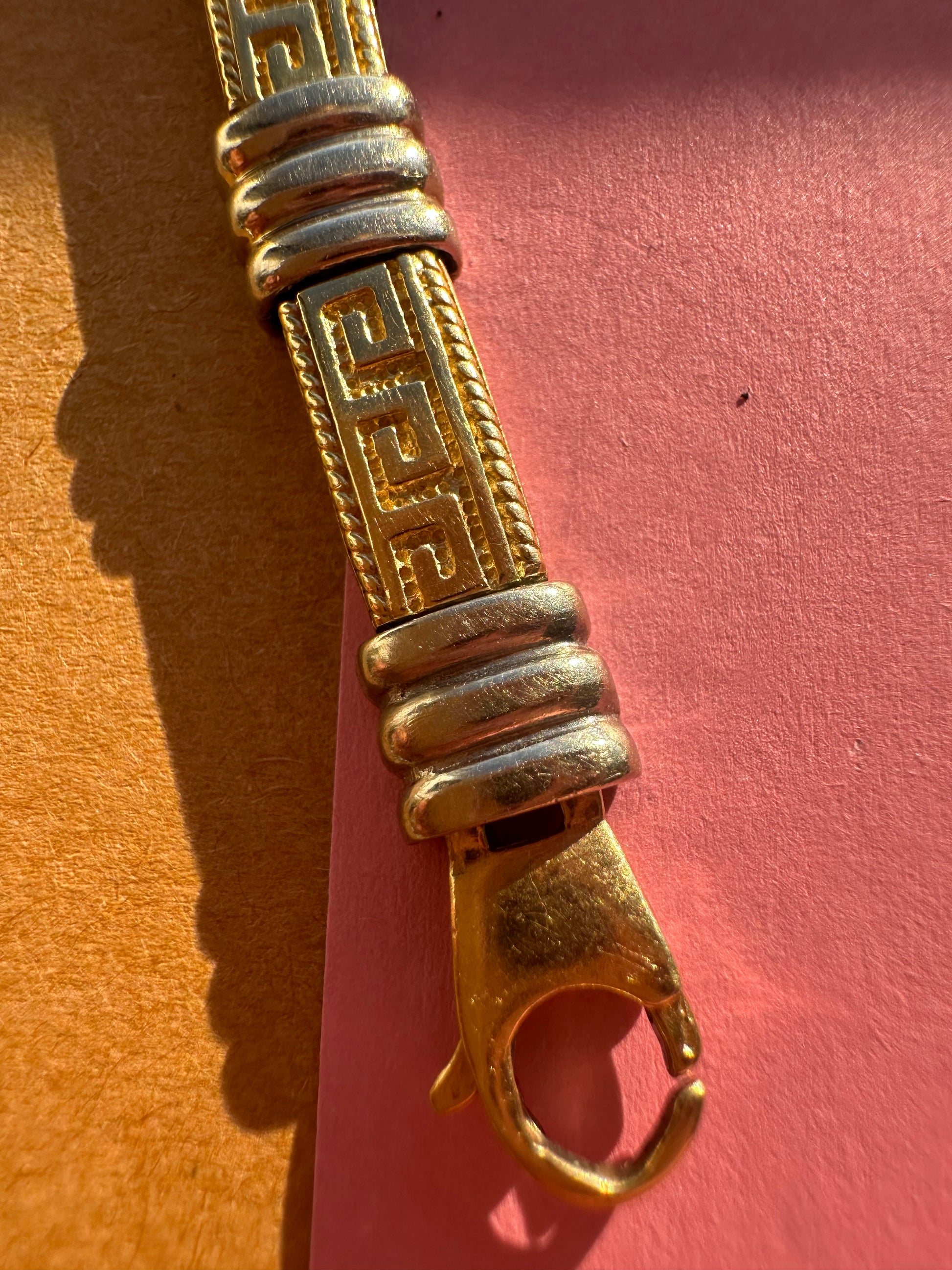 two tone greek key bracelet