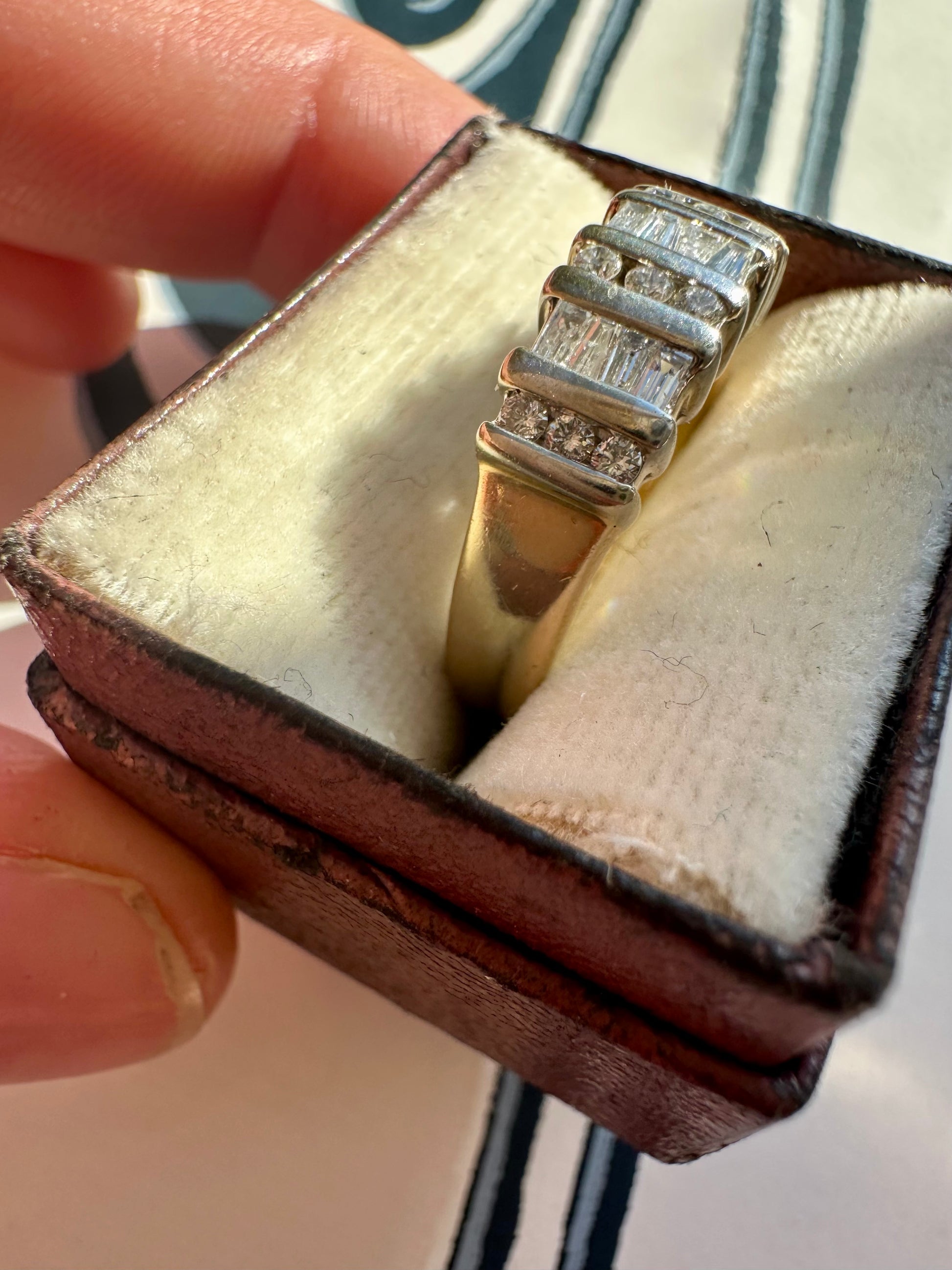 baguette and round diamond ring