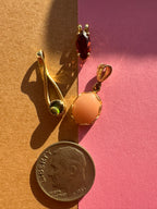 garnet // angel skin coral // opal pendants