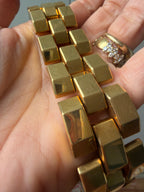 chunky blocky 18k gold bracelet